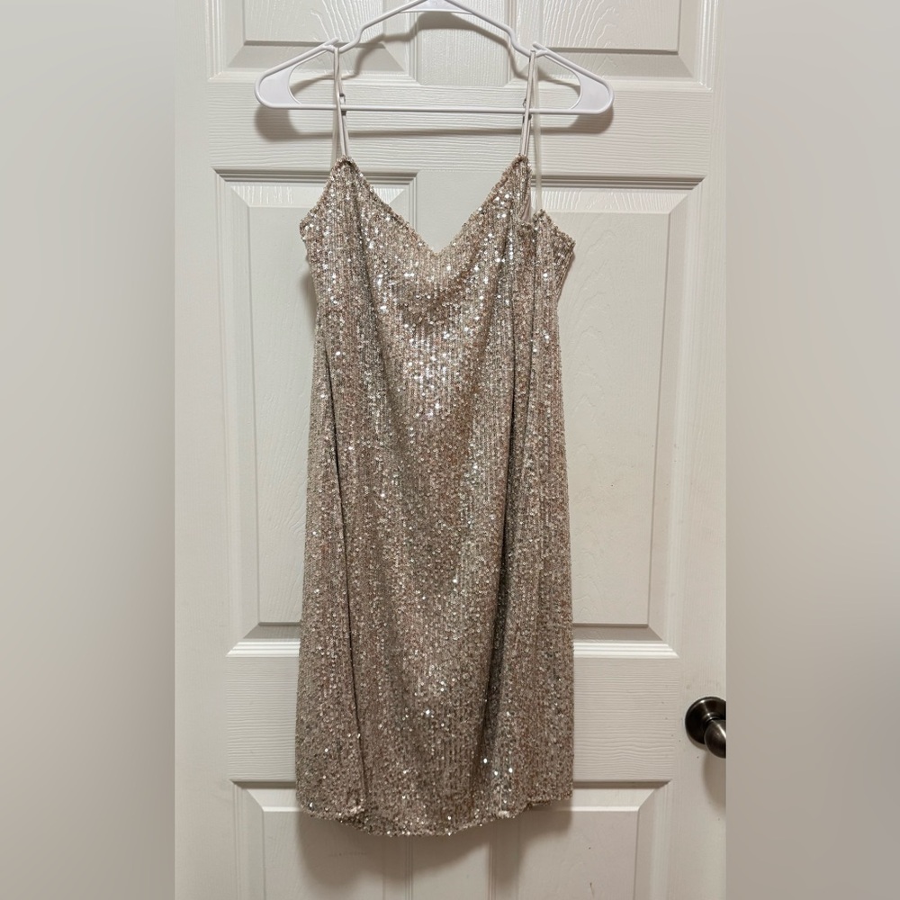 Worthington Beige Sequin Dress